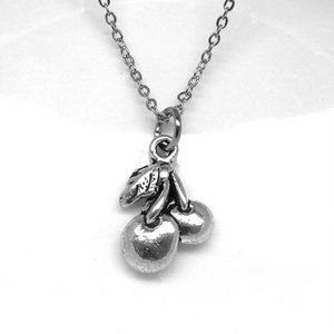 Miniature Cherry Charm Necklace